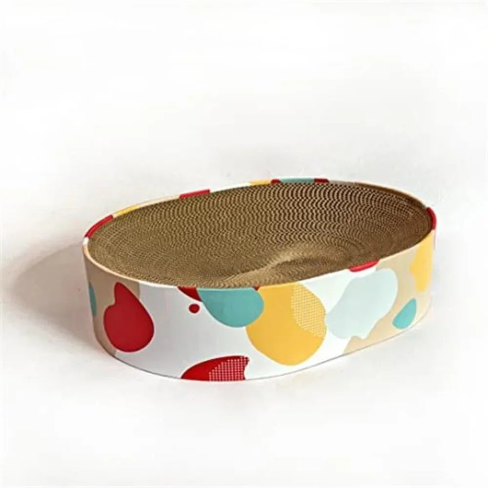 Cat Scratcher Lounge Bed Oval Cardboard Scratching Pad Cat Couch 17x13